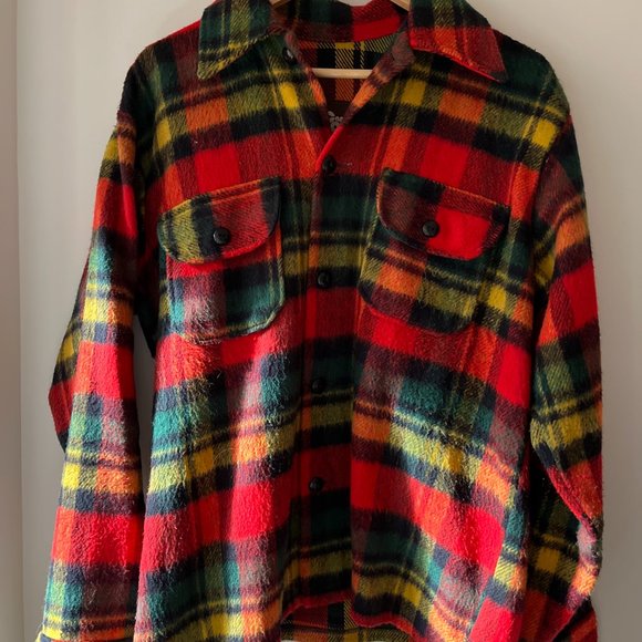 1970s Canadian Wool Jacket | Vintage Plaid Shacket - Picture 6 of 7